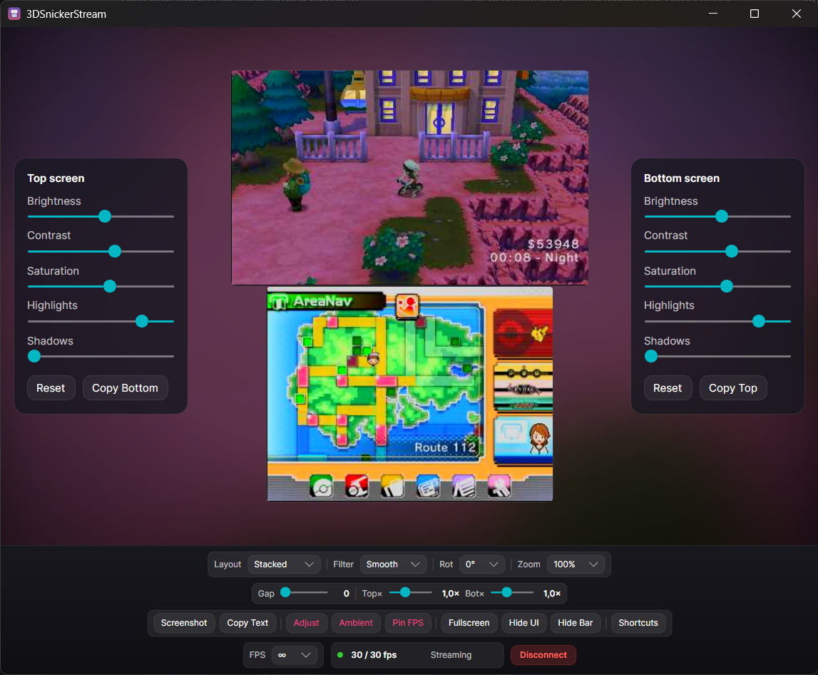 Per-screen color adjust