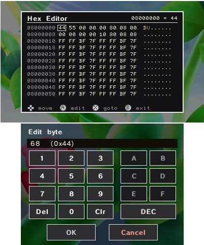 Hex editor and on-screen keypad