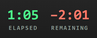 Elapsed and remaining time on two displays