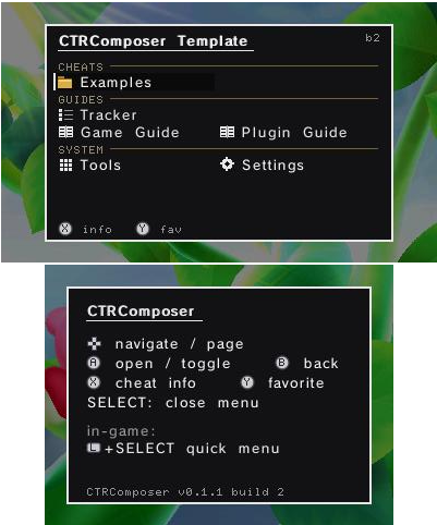 CTRComposer blank template running on a 3DS